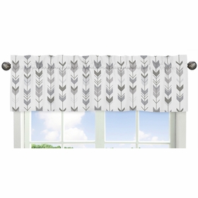 Mod Arrow Grey and White Collection Window Valance