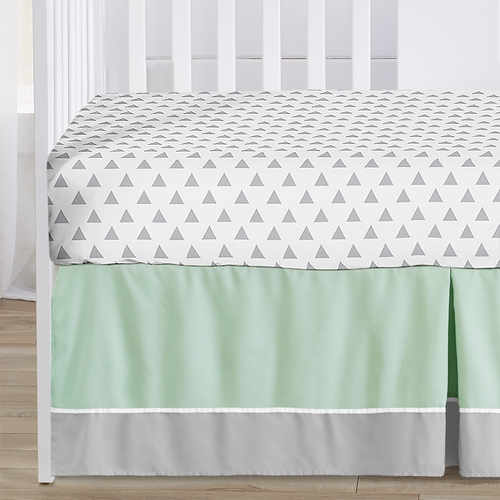 Mod Arrow Grey, Coral and Mint 4 Piece Bumperless Crib Bedding Collection - alt image 3