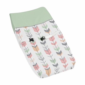 Mod Arrow Grey, Coral and Mint Collection Changing Pad Cover