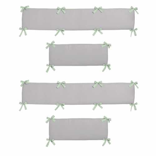 Mod Arrow Grey, Coral and Mint Collection Crib Bumper Pad - alt image 1