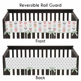 Mod Arrow Grey, Coral and Mint Collection Long Rail Guard Cover