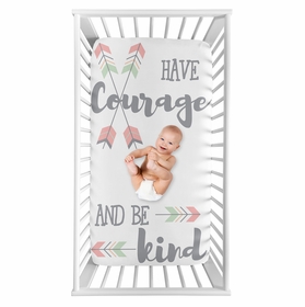 Mod Arrow Grey, Coral and Mint Collection Photo Op Crib Sheet