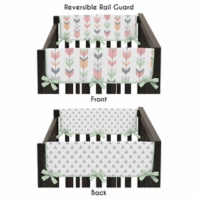 Mod Arrow Grey, Coral and Mint Collection Side Rail Guard Covers - Set of 2