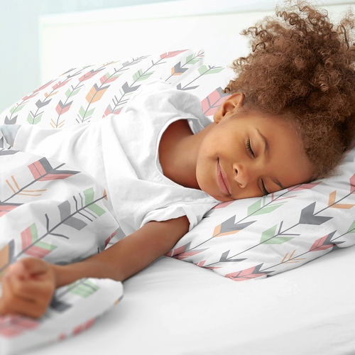 Mod Arrow Grey, Coral and Mint Full/Queen Bedding Collection - alt image 3