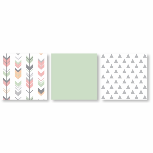 Mod Arrow Grey, Coral and Mint Twin Bedding Collection - alt image 4