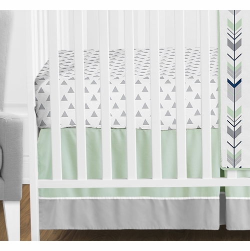 Mod Arrow Grey, Navy and Mint 11 Piece Bumperless Crib Bedding Collection - alt image 1