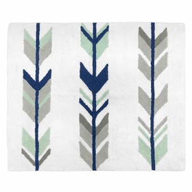 Mod Arrow Grey, Navy and Mint Accent Floor Rug