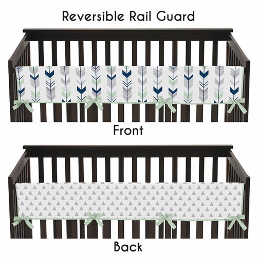 Mod Arrow Grey, Navy and Mint Collection 5 Piece Crib Bedding - alt image 3
