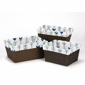 Mod Arrow Grey, Navy and Mint Collection Basket Liner