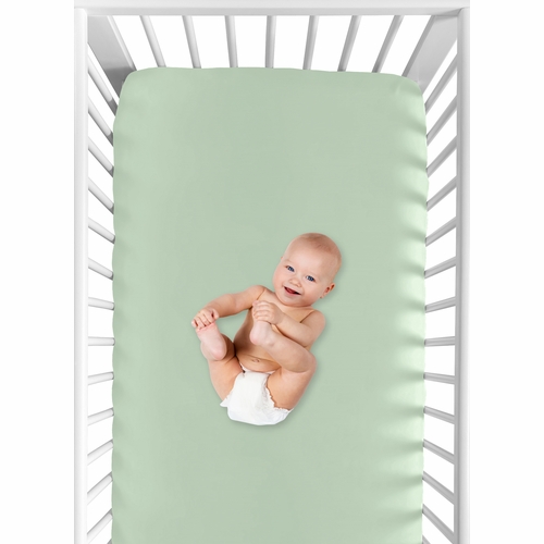 Mod Arrow Grey, Navy and Mint Collection Crib Sheet - Mint - alt image 3