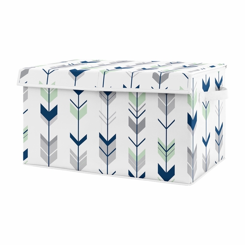 Mod Arrow Grey, Navy And Mint Collection Fabric Toy Bin Storage