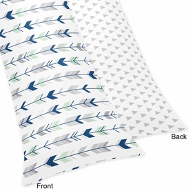 Mod Arrow Grey, Navy and Mint Collection Full Length Body Pillow Cover