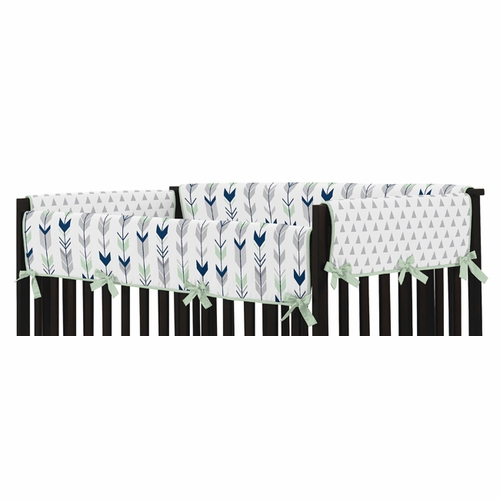 Mod Arrow Grey, Navy and Mint Collection Side Rail Guard Covers - Set of 2 - alt image 1