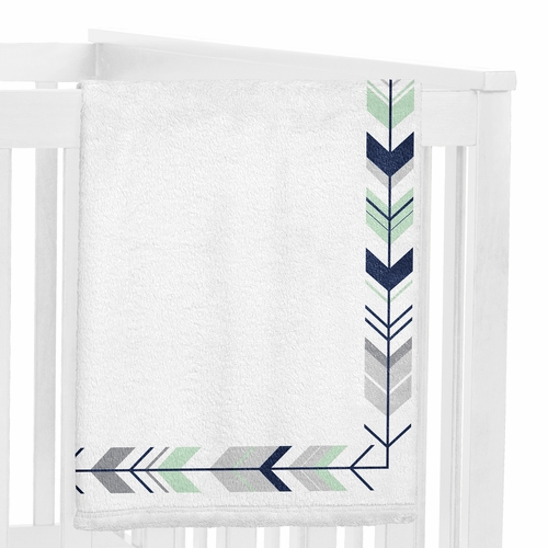 Mod Arrow Grey, Navy and Mint Collection Monthly Milestone Baby Blanket - alt image 2