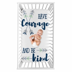 Mod Arrow Grey, Navy and Mint Collection Photo Op Crib Sheet