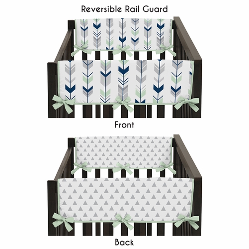 Mod Arrow Grey, Navy and Mint Collection Side Rail Guard Covers - Set of 2