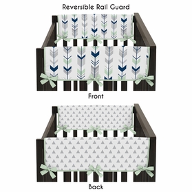 Mod Arrow Grey, Navy and Mint Collection Side Rail Guard Covers - Set of 2