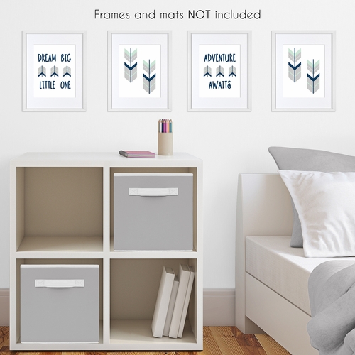 Mod Arrow Grey, Navy and Mint Collection Wall Art Prints - Set of 4 - alt image 2