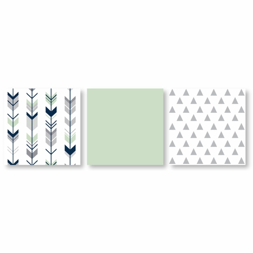 Mod Arrow Grey, Navy and Mint Toddler Bedding Collection - alt image 4