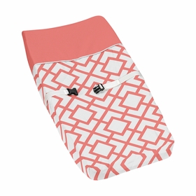 Mod Diamond Coral and White Collection Changing Pad Cover