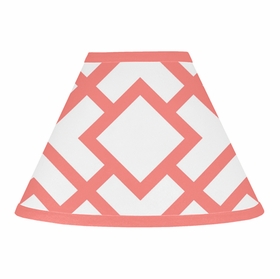 Mod Diamond Coral and White Collection Lamp Shade