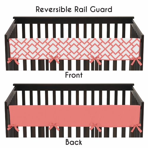 Mod Diamond Coral and White Collection Long Rail Guard Cover