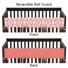 Mod Diamond Coral and White Collection Long Rail Guard Cover