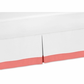Mod Diamond Coral and White Collection Queen Bed Skirt