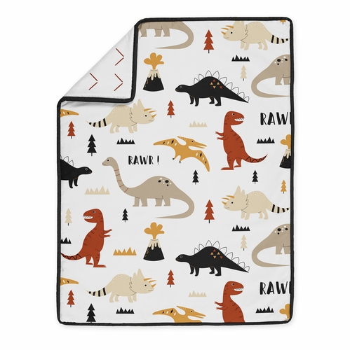 Mod Dinosaur Black and Orange Collection 4 Piece Crib Bedding - alt image 2