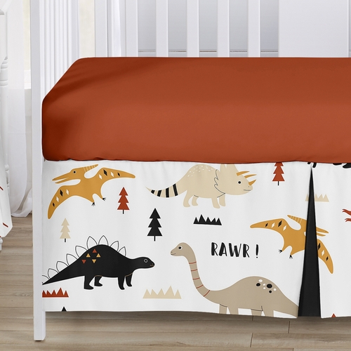 Mod Dinosaur Black and Orange Collection 4 Piece Crib Bedding - alt image 3