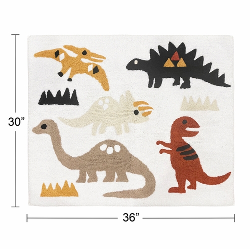 Mod Dinosaur Black and Orange Collection Accent Floor Rug - alt image 1