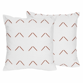 Mod Dinosaur Black and Orange Collection Arrow Print Decorative Accent Throw Pillows - Set of 2