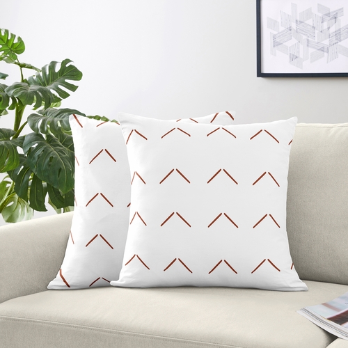 Mod Dinosaur Black and Orange Collection Arrow Print Decorative Accent Throw Pillows - Set of 2 - alt image 1