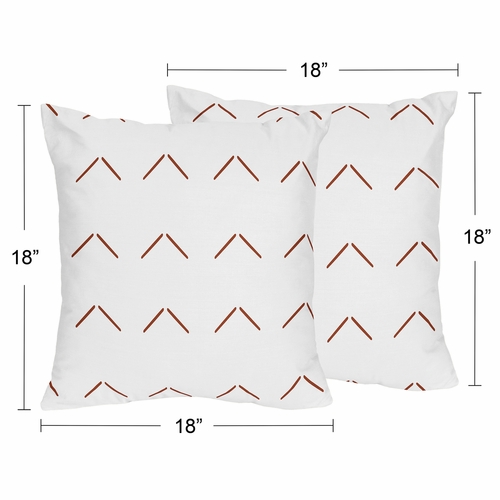 Mod Dinosaur Black and Orange Collection Arrow Print Decorative Accent Throw Pillows - Set of 2 - alt image 2