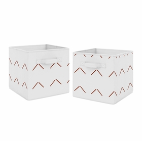 Mod Dinosaur Black and Orange Collection Arrow Print Foldable Fabric Storage Bins