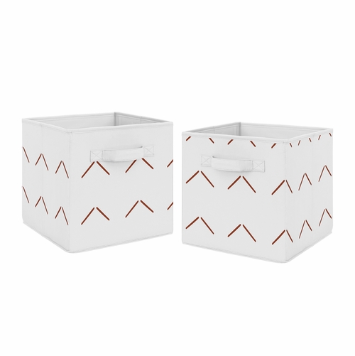 Mod Dinosaur Black and Orange Collection Arrow Print Foldable Fabric Storage Bins