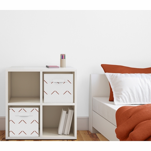 Mod Dinosaur Black and Orange Collection Arrow Print Foldable Fabric Storage Bins - alt image 1