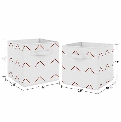 Mod Dinosaur Black and Orange Collection Arrow Print Foldable Fabric Storage Bins - alt image 2