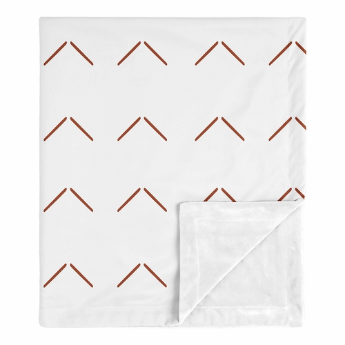 Mod Dinosaur Black and Orange Collection Baby Blanket - Arrow Print