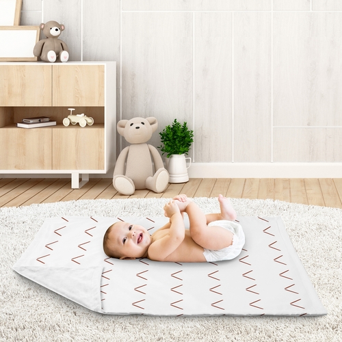 Mod Dinosaur Black and Orange Collection Baby Blanket - Arrow Print - alt image 2