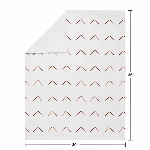 Mod Dinosaur Black and Orange Collection Baby Blanket - Arrow Print - alt image 3