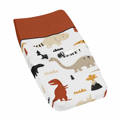 Mod Dinosaur Black and Orange Collection Changing Pad Cover