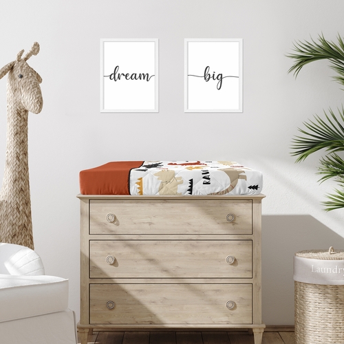 Mod Dinosaur Black and Orange Collection Changing Pad Cover - alt image 1