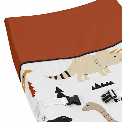 Mod Dinosaur Black and Orange Collection Changing Pad Cover - alt image 3