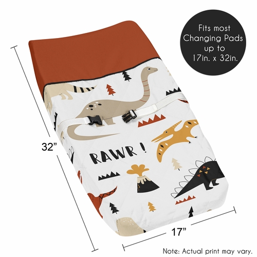 Mod Dinosaur Black and Orange Collection Changing Pad Cover - alt image 4