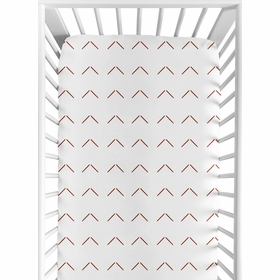 Mod Dinosaur Black and Orange Collection Crib Sheet - Arrow Print