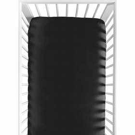 Mod Dinosaur Black and Orange Collection Crib Sheet - Solid Black