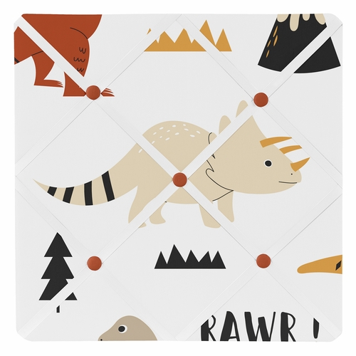 Mod Dinosaur Black and Orange Collection Fabric Memo Board