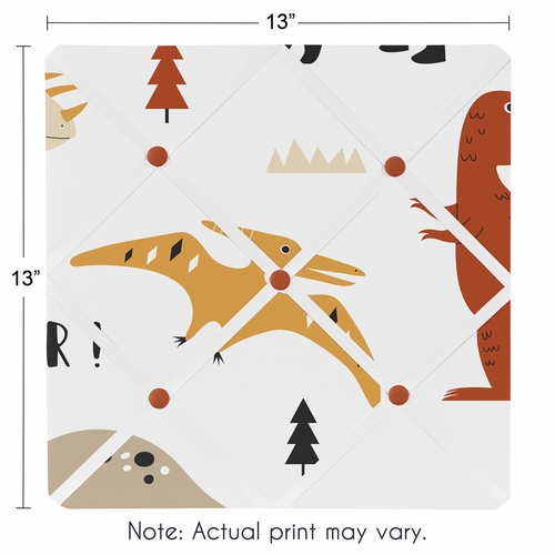 Mod Dinosaur Black and Orange Collection Fabric Memo Board - alt image 2