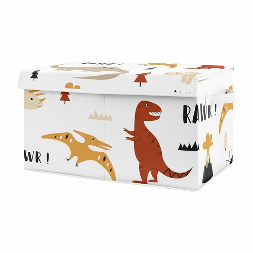 Mod Dinosaur Black and Orange Collection Fabric Toy Bin Storage